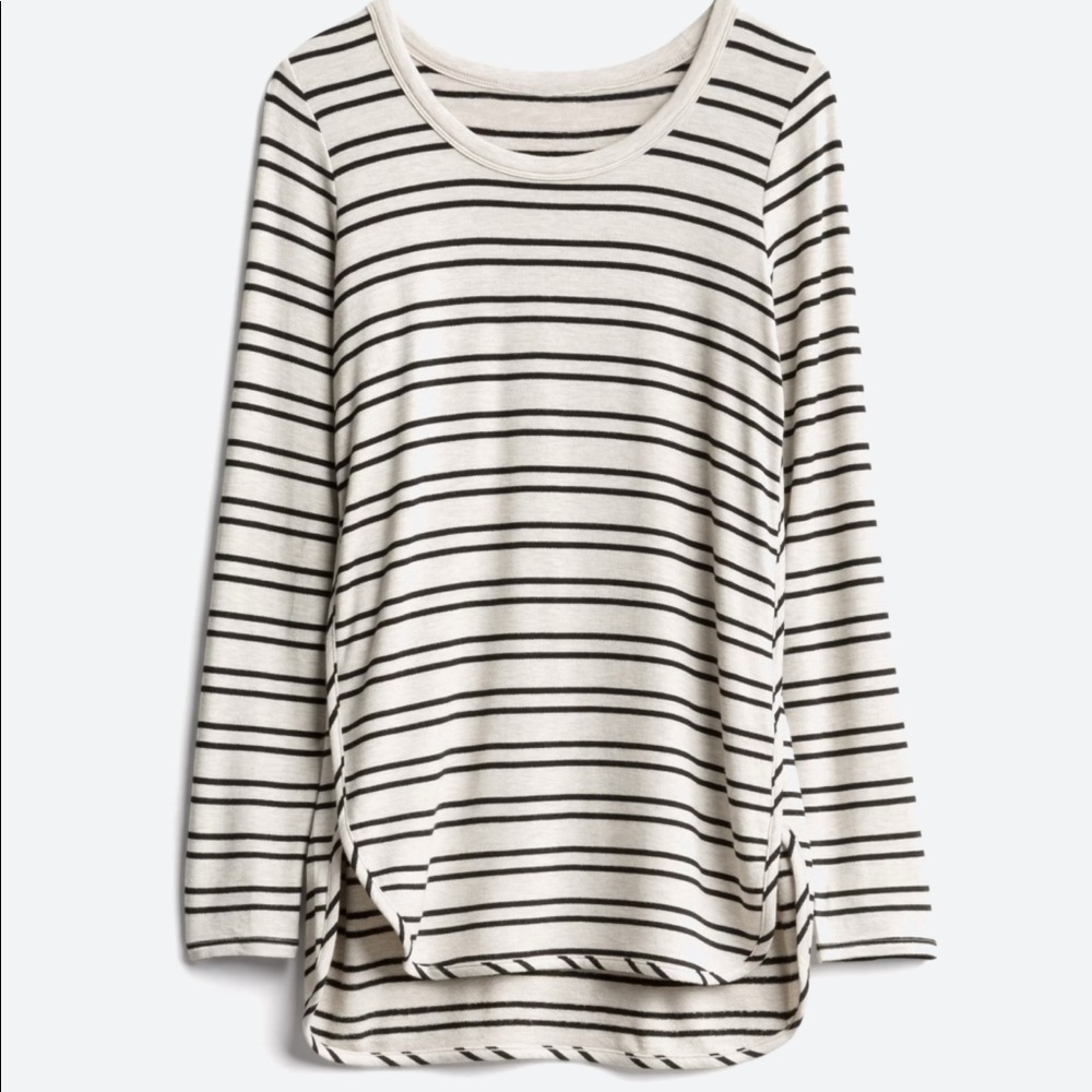 Market & Spruce Zansia curved hem Terry knit top